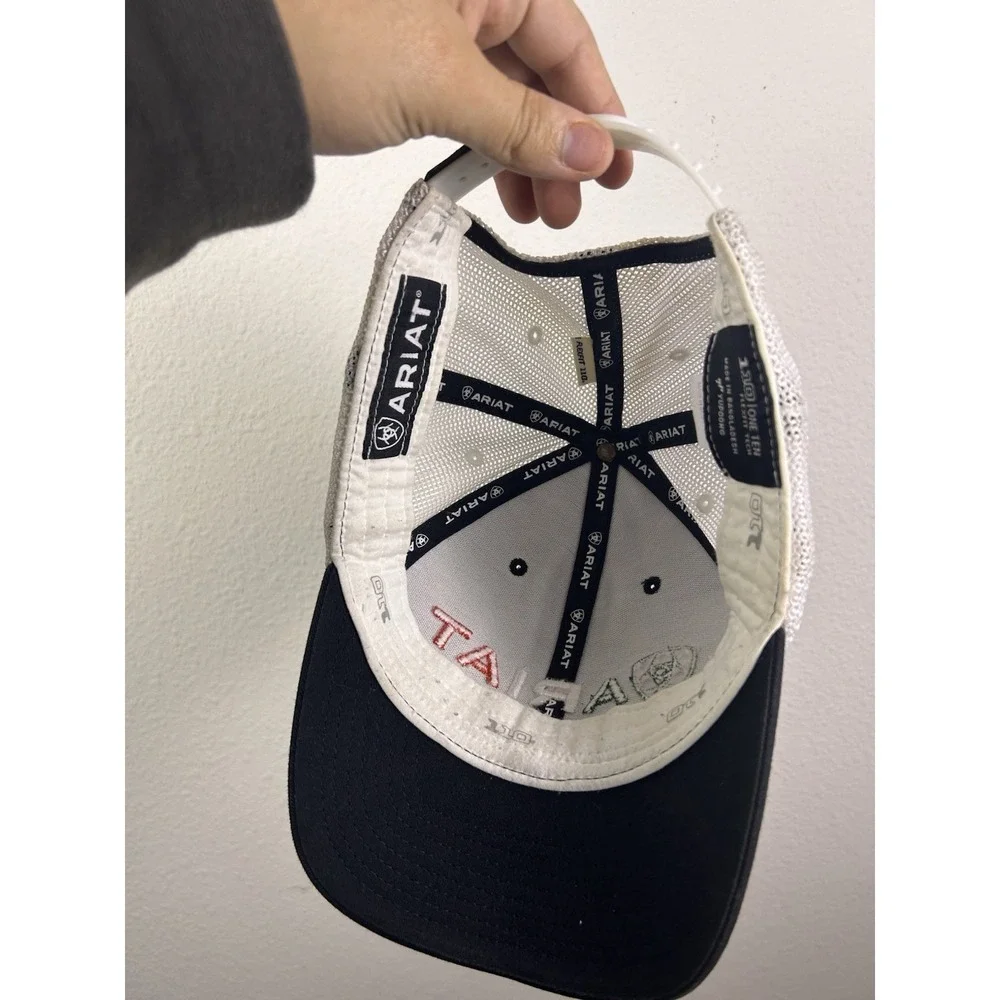 Ariat Flexfit 110 Snapback Trucker Hat Black Mexico Flag Colors Mesh Back Cap